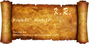 Kopkó Rudolf névjegykártya