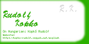 rudolf kopko business card